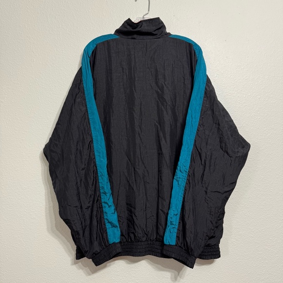 1721 Sportclub Black Striped Full Zip Windbreaker Jacket Mens Size XL Vintage 90 - Picture 8 of 9